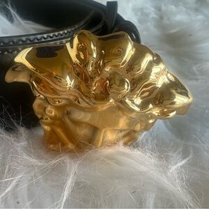 Versace Brand New Authentic Gold Medusa Buckle Belt